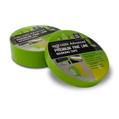 3 Warna 18MM Hijau Otomotif Masking Tape Hot Melt Silicone Adhesive Untuk Melukis Otomatis